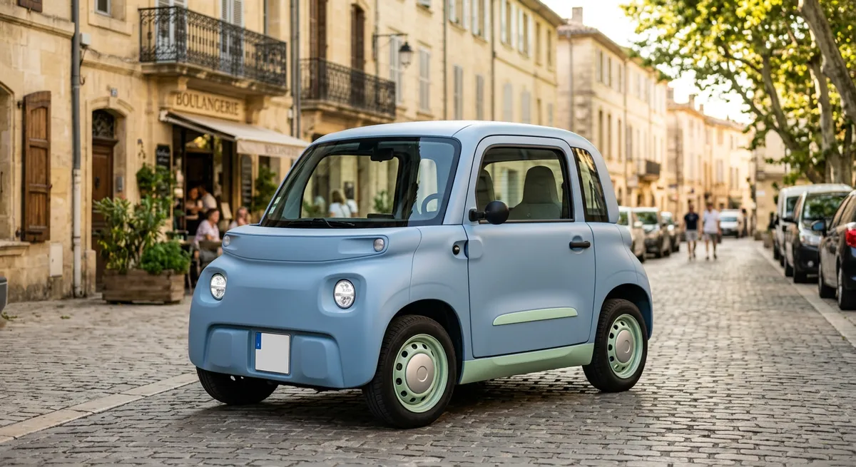 Voiture sans permis stationnée en ville